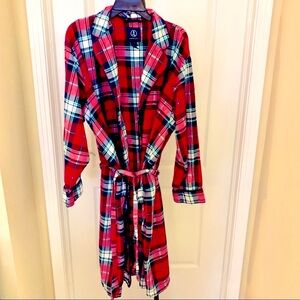 🎄EUC-LANDS END Men’s Tartan Plaid Robe-Size L